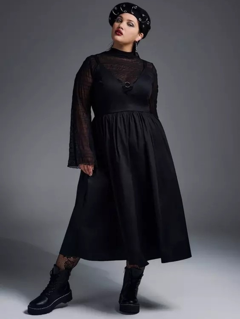 TORRID- Nightfall Metal Detail Midi Dress
